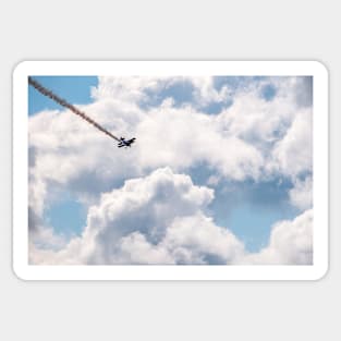 Biplane Flying into the Clouds Sticker